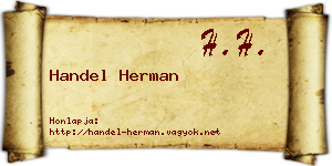 Handel Herman névjegykártya